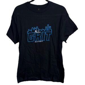 Gildan Black Tee with Blue Graphic MD NEW